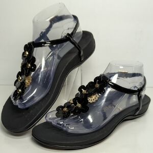 Vionic Julie II T-strap thong sandals with floral detailing women's size 9 EU 41